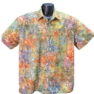 Autumn Leaves Batik Hawaiian Shirt - Made in USA